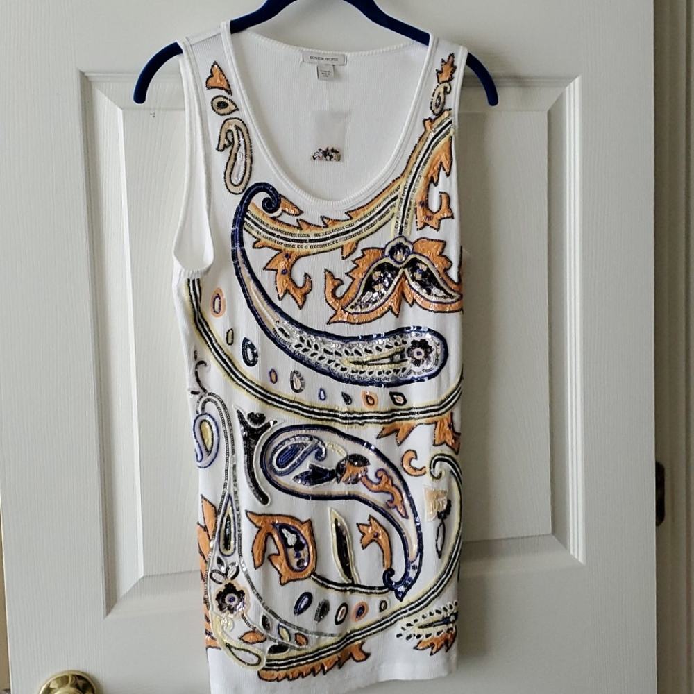 Tank top with beading